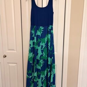 Medium flowy maxi dress blue and green